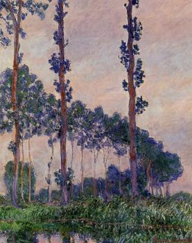 Claude Oscar Monet : Poplars in Grey Weather